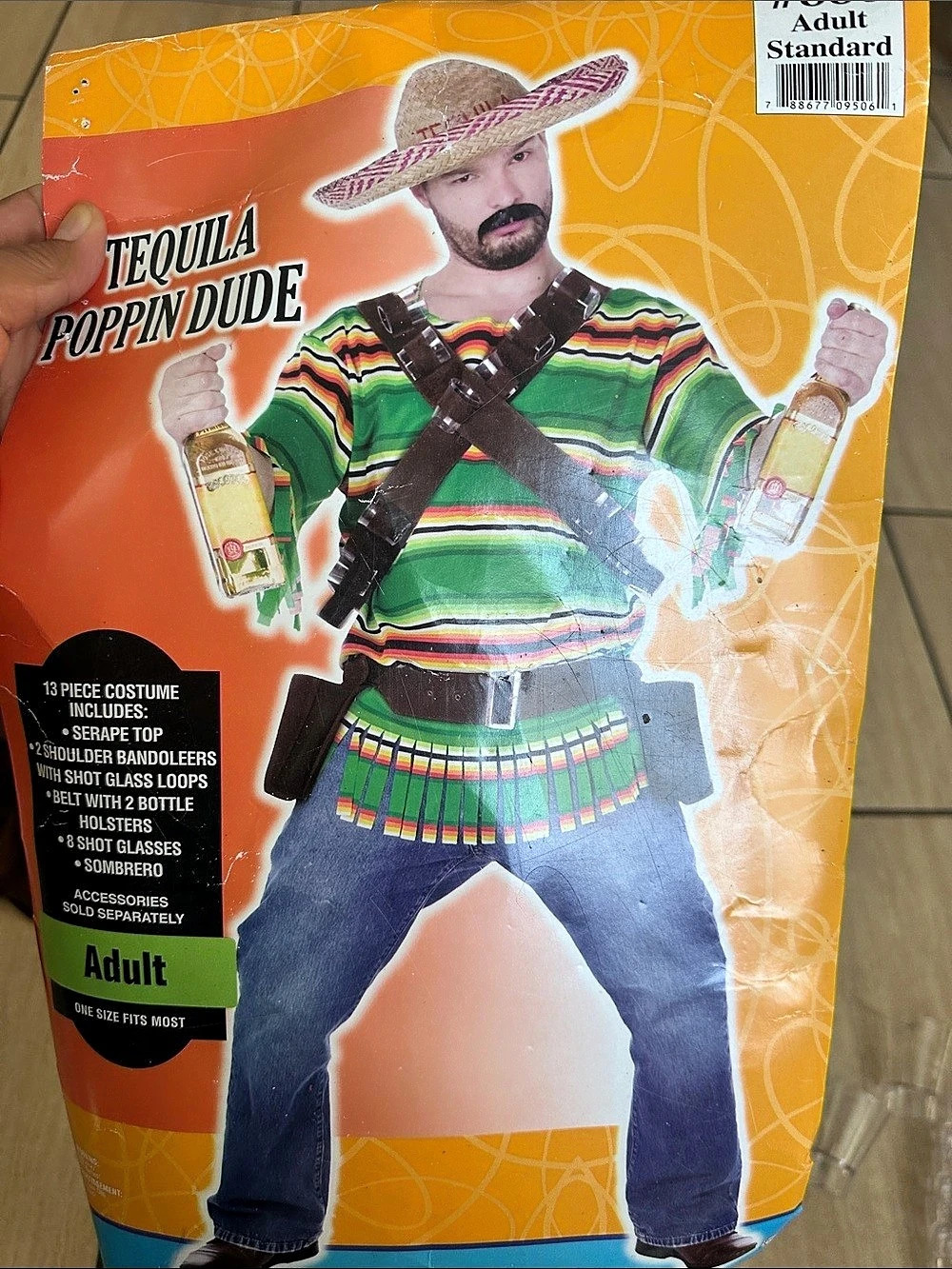 Fun World Tequila Poppin Dude Adult Halloween Costume One Size Fits Most